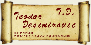Teodor Desimirović vizit kartica